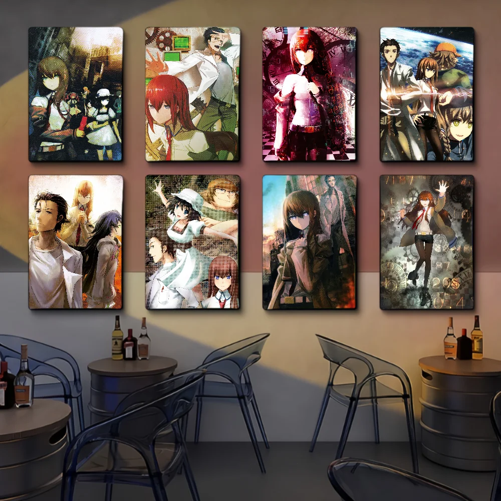 

Classic Anime Steins Gate Movie Sticky Posters Vintage Room Home Bar Cafe Decor Room Wall Decor