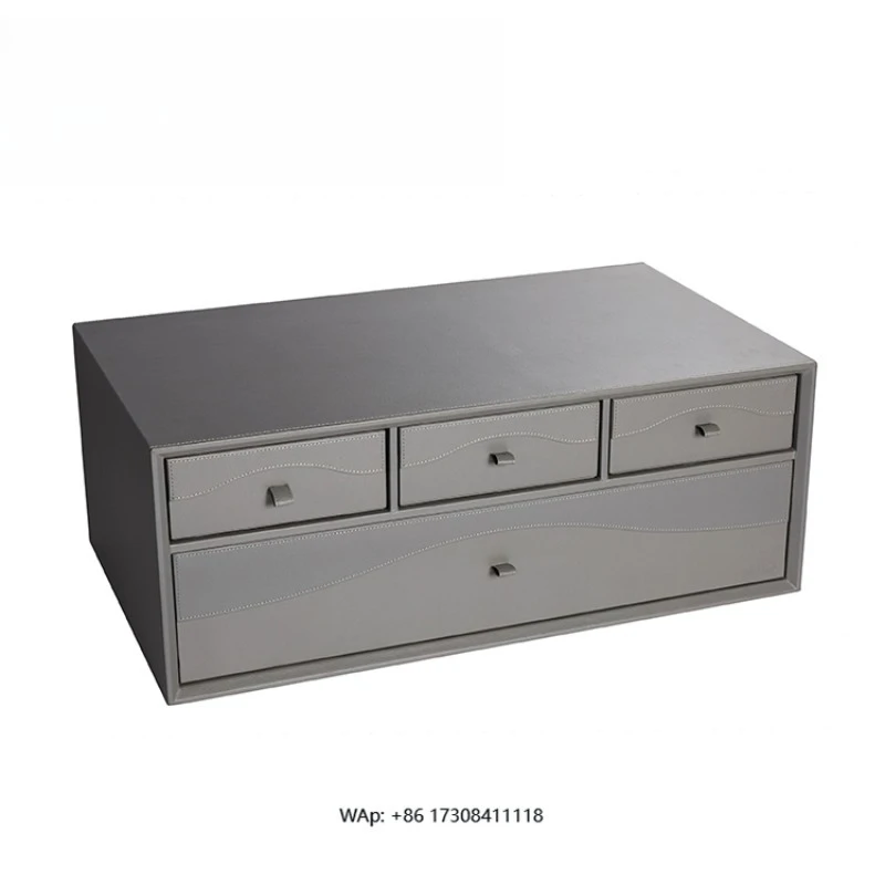 Leather Box with Lock High Quality Safe Box and Leather Box Wardrobe Hardware Accessory Closet Organizer