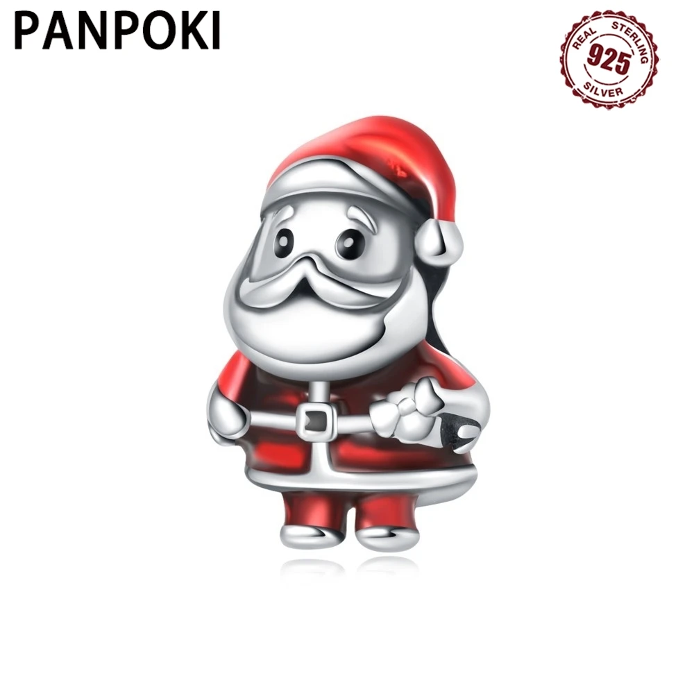 

925 Sterling Silver Santa Claus Beads Fit Bracelets Decoration DIY Birthday Party Christmas Gifts Jewelry Bracelet Accessory