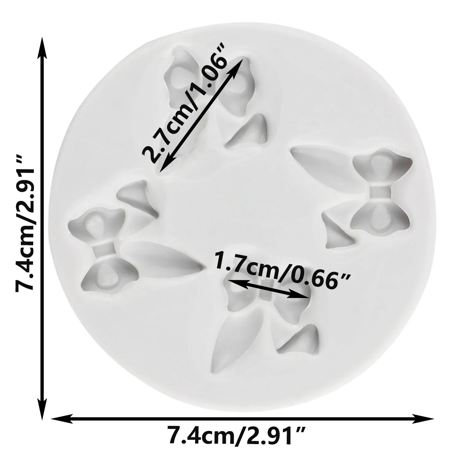 Easter Bow Rabbit Ear Silicone Mold Cupcake Topper Fondant Molds Cake Decorating Tools Bunny Candy Chocolate Gumpaste Moulds