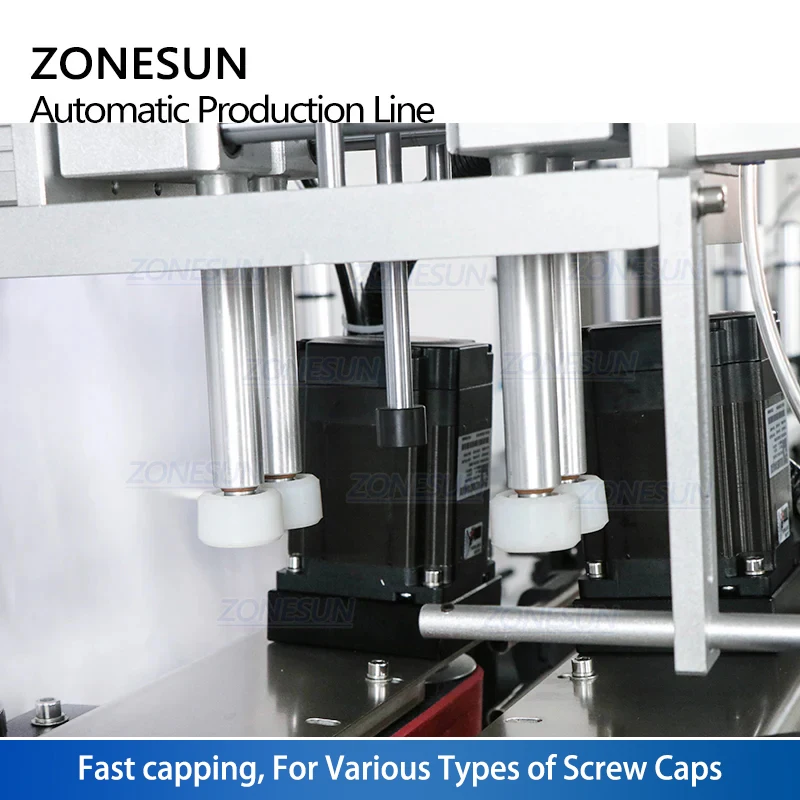 Zonesun ZS-FAL180R etiquetas de embalagem de garrafa de óleo líquido automático pode enchimento tampando e rotulagem máquina linha produção