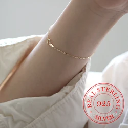 Korean S925 Sterling Silver Female Bracelet Homme 14K Gold Plated Chain Bracelets For Women Girls Fine Jewelry Wedding Gift