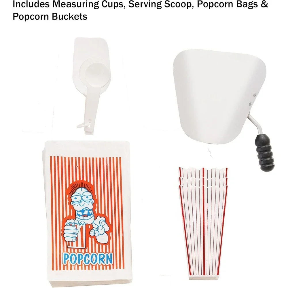 Mesin Popcorn 10oz, mesin Popcorn gaya meja, 3 saklar kontrol & lampu penghangat bawaan, pembuat Popcorn