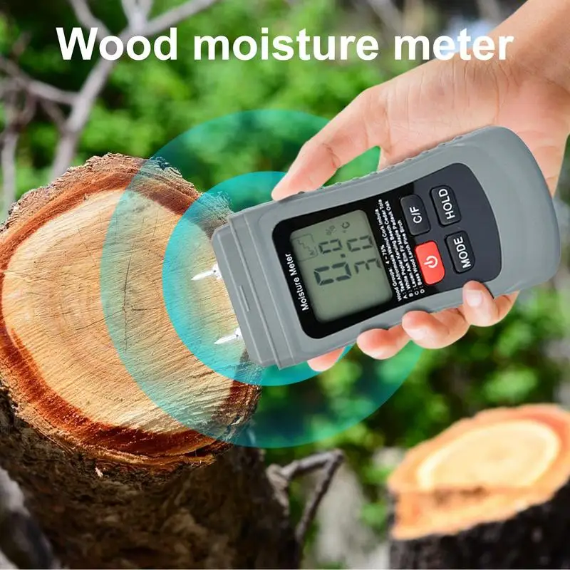 Firewood Moisture Meter Precise Digital Humidity Meter Digital Moisture Meter Portable Temperature Humidity Monitor Moisture