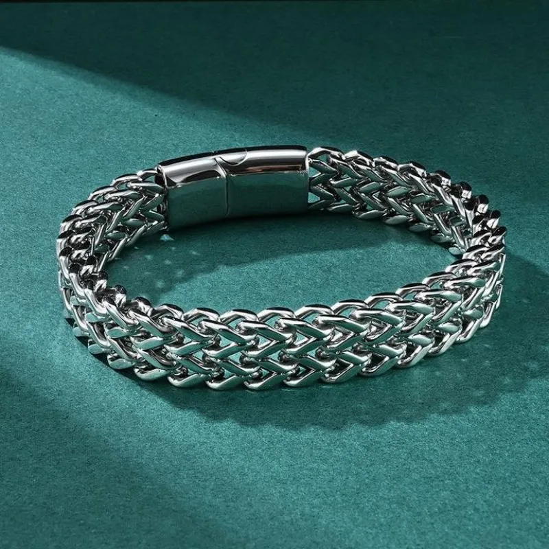 10 mm Edelstahl-Armband für Herren, Schmuck, versteckte Schlösser, Handkette, 19/21/23 cm Größe, Zubehör – Detail 1