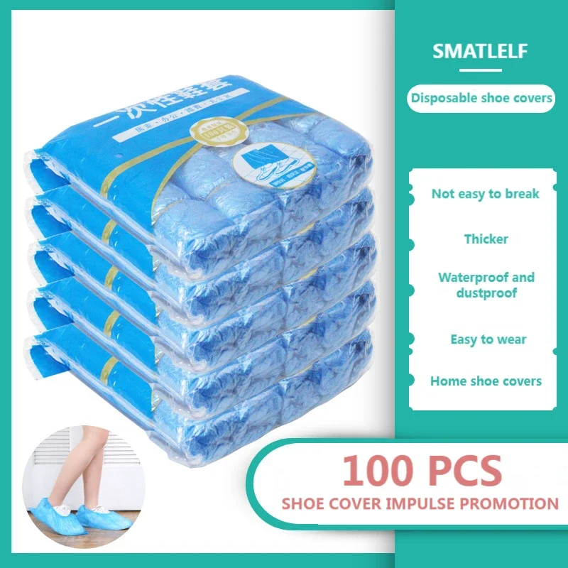 100Pcs Disposable Shoes Cover Rain Waterproof Men Women Shoes Protectors Rain Boots Non-Slip Rainy Shoe Cover Water proof shoes