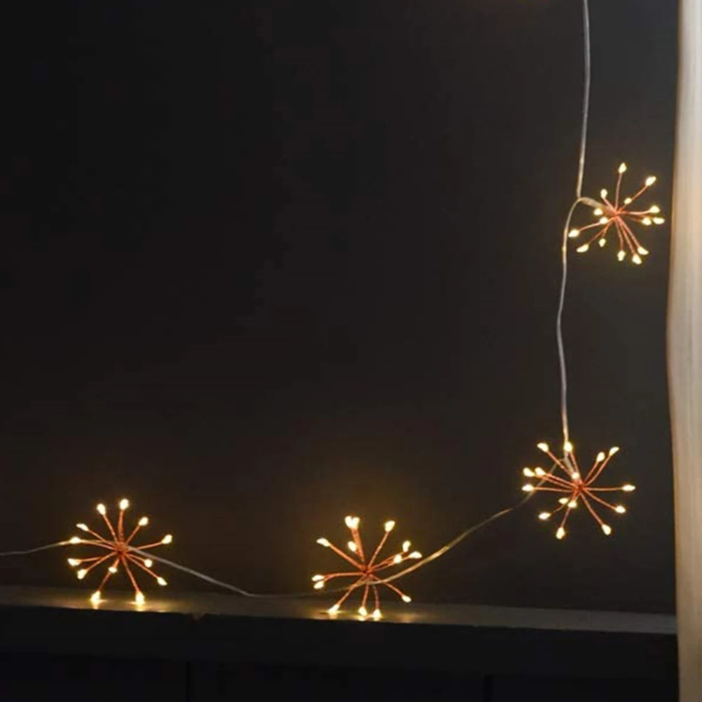 0.6w LED Fireworks String Light With Timing Function 8 Modes IP65 Waterproof Fairy Lights For Indoor Outdoor Decoration