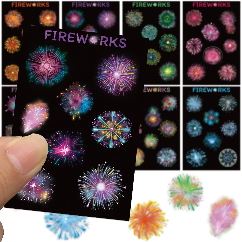 32 Vellen Kleurrijk Vuurwerk DIY Puzzel Cartoon Speelgoed Stickers Voor Telefoonhoesje Plakboek Bagage Cup Skateboards Graffiti Stickers