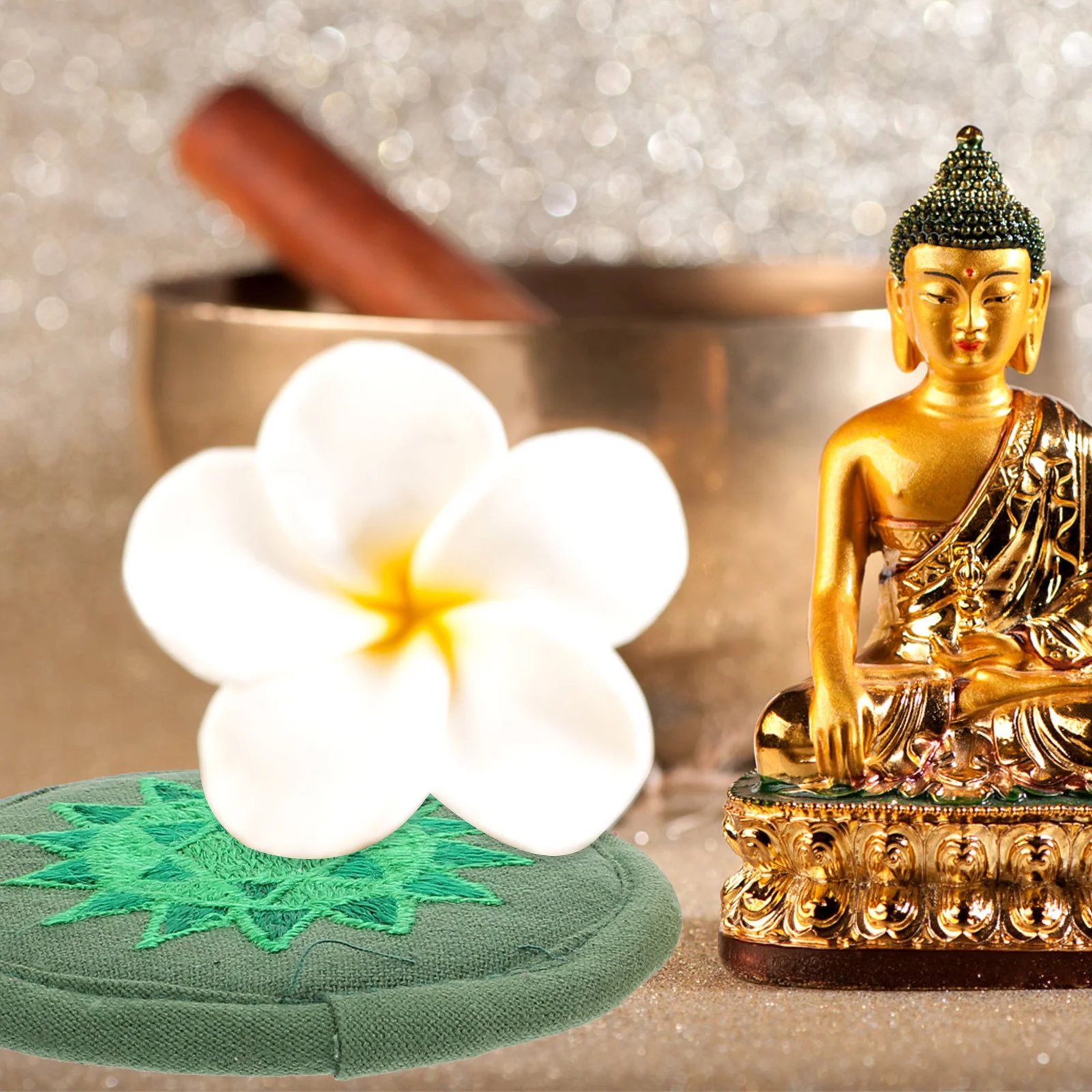 

2Pcs Buddha Sound Bowl Mats Lightweight Durable Religious Rounded Cushions for Meditation Sound Bowls Religious Cushion