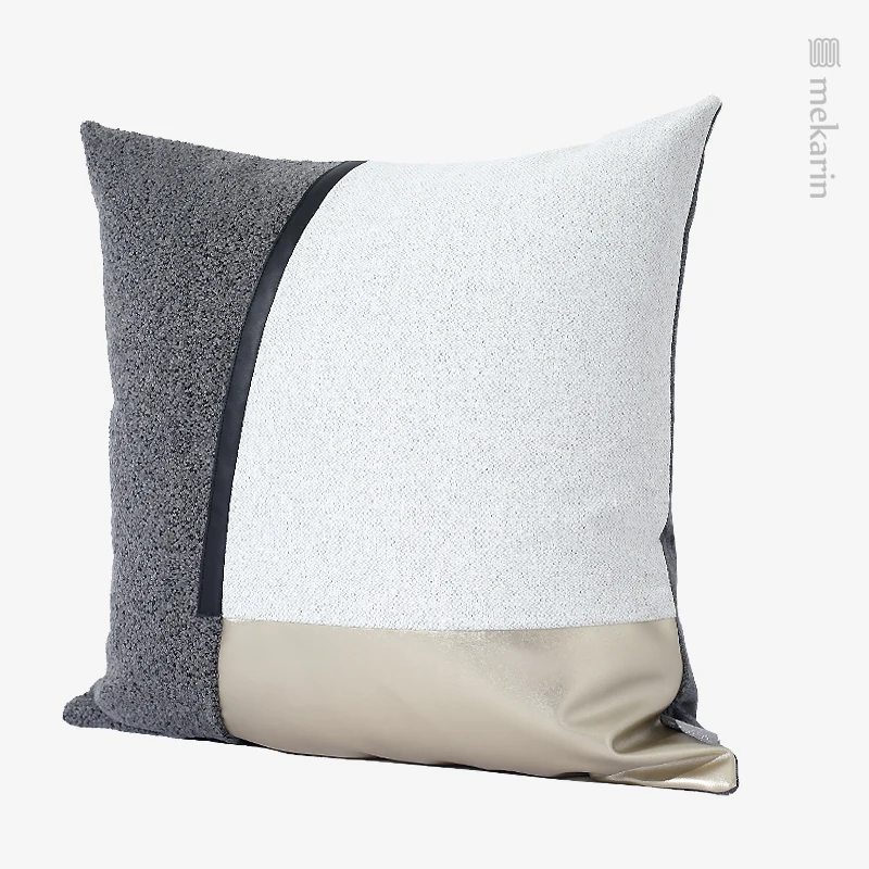 Modern model room sofa pillow gold gray slash hit color square pillow living room pillow bedroom cushion bed head pillow cover