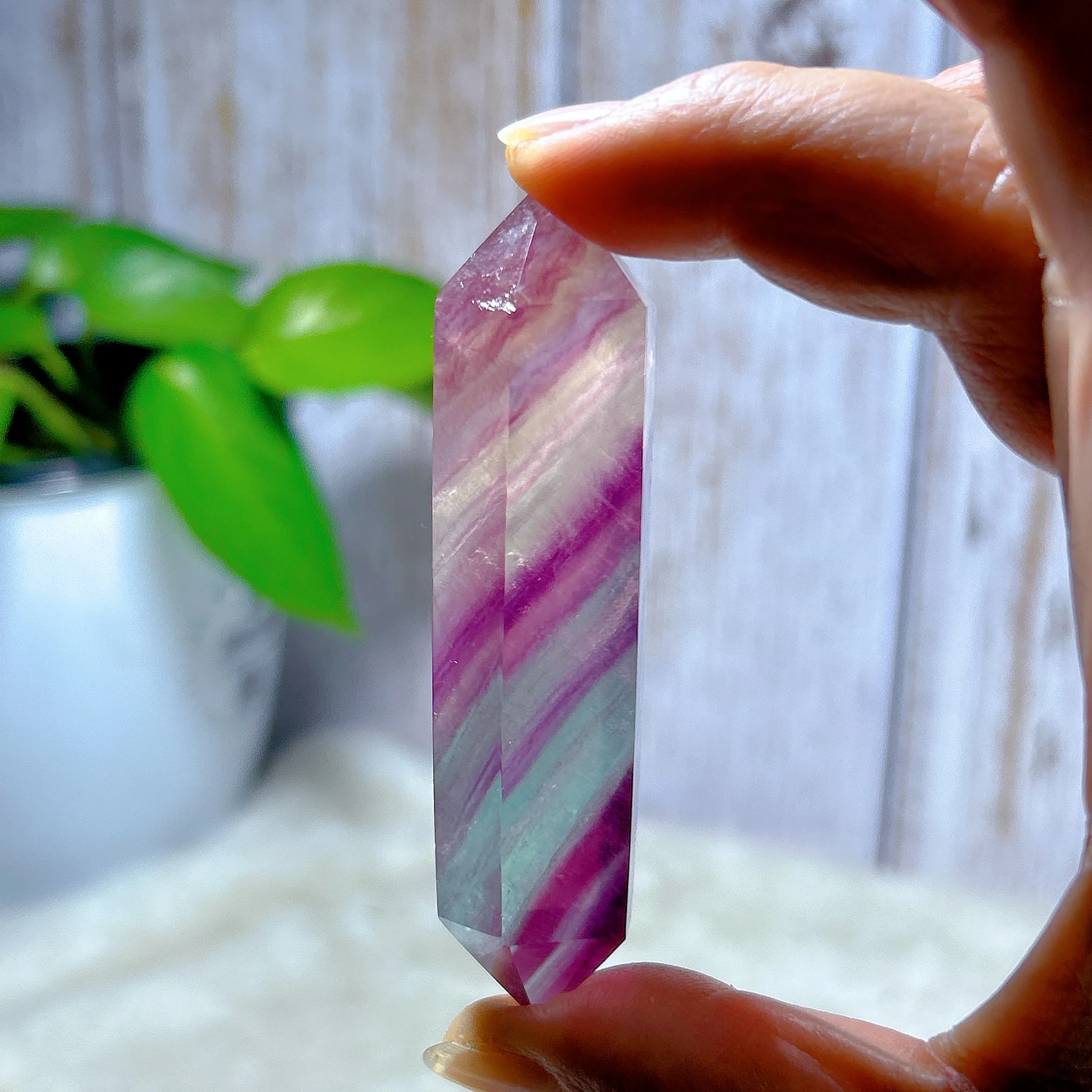 

Natural Crystal Rainbow Candy Fluorite Double Point Gemstone Healing High Quality Mineral Energy Home Decorations Gift