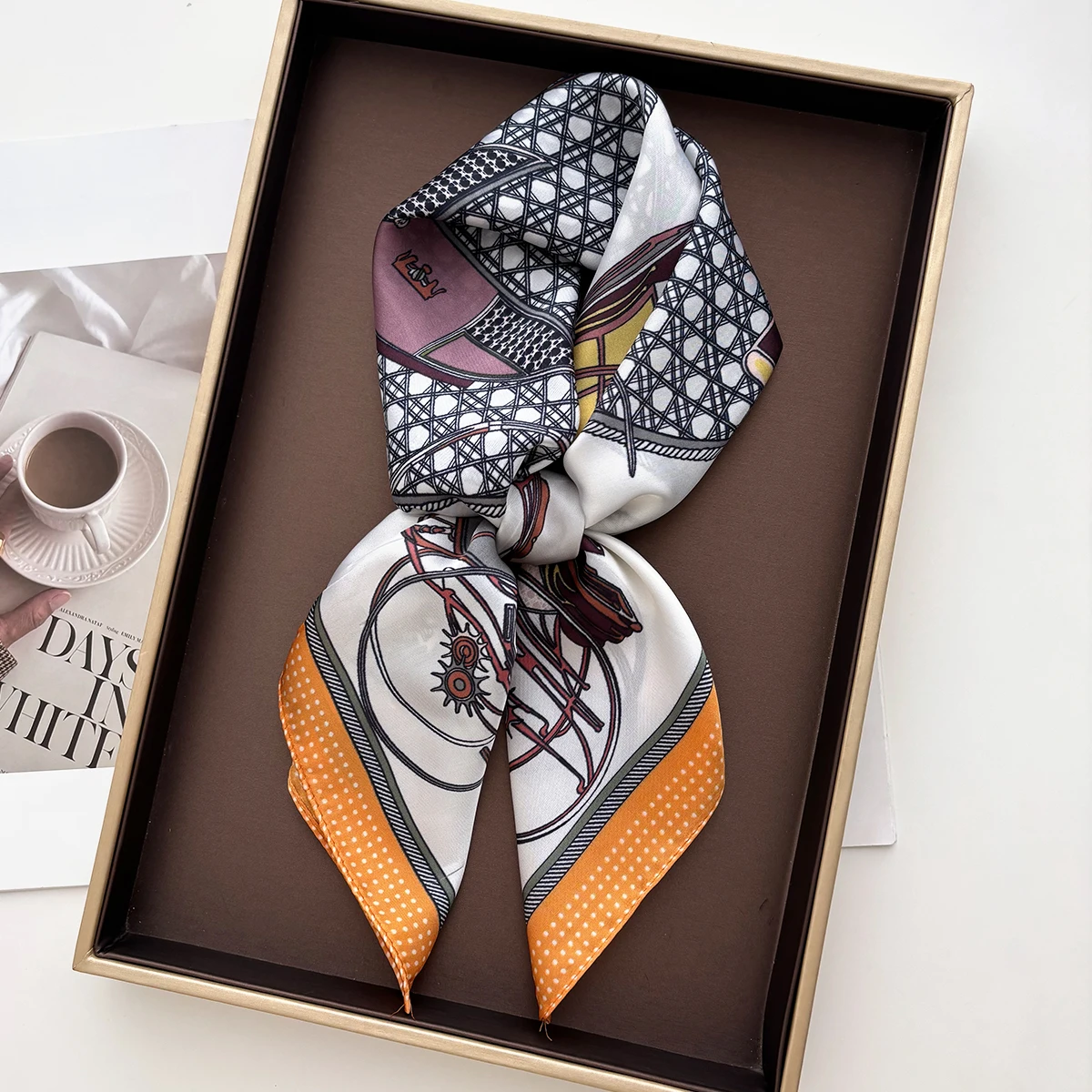 

Luxury Soft Satin Square Scarf For Women Fashion Imitation Silk Scarves Bandanas Hijab Neckerchief Elegant Shawl Wraps