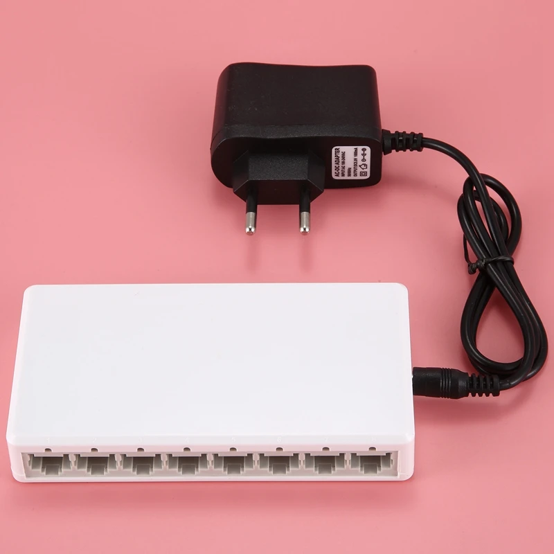 8 port Gigabit Switch Desktop RJ45 Ethernet Switch 10/100Mbps Hub Switch (EU Plug)