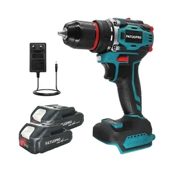 2-Speed Brushless Electric Drill 10mm Metal Chuck Cordless Compact Drill Screwdriver Handheld Power Tool For Makita 18V Battery