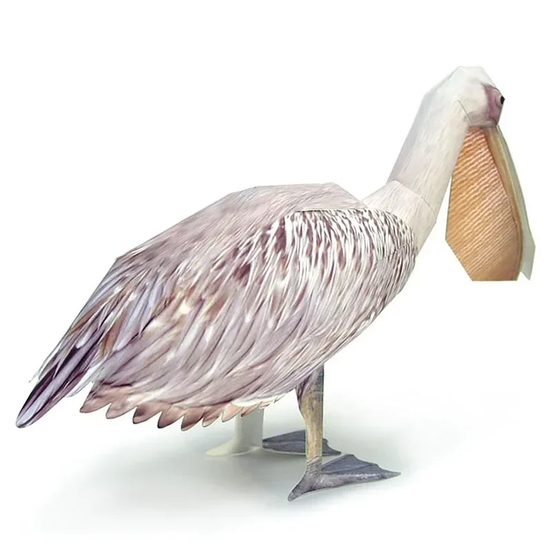 Grande pílicano branco pássaro modelo de papel animal realista mini origami arte 3d papercraft diy crianças adulto artesanal brinquedos WE-027