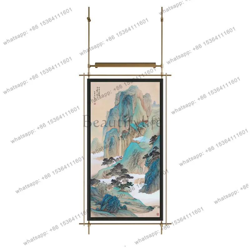 Modern high-end artwork decorative metal rod decorative painting background wall device