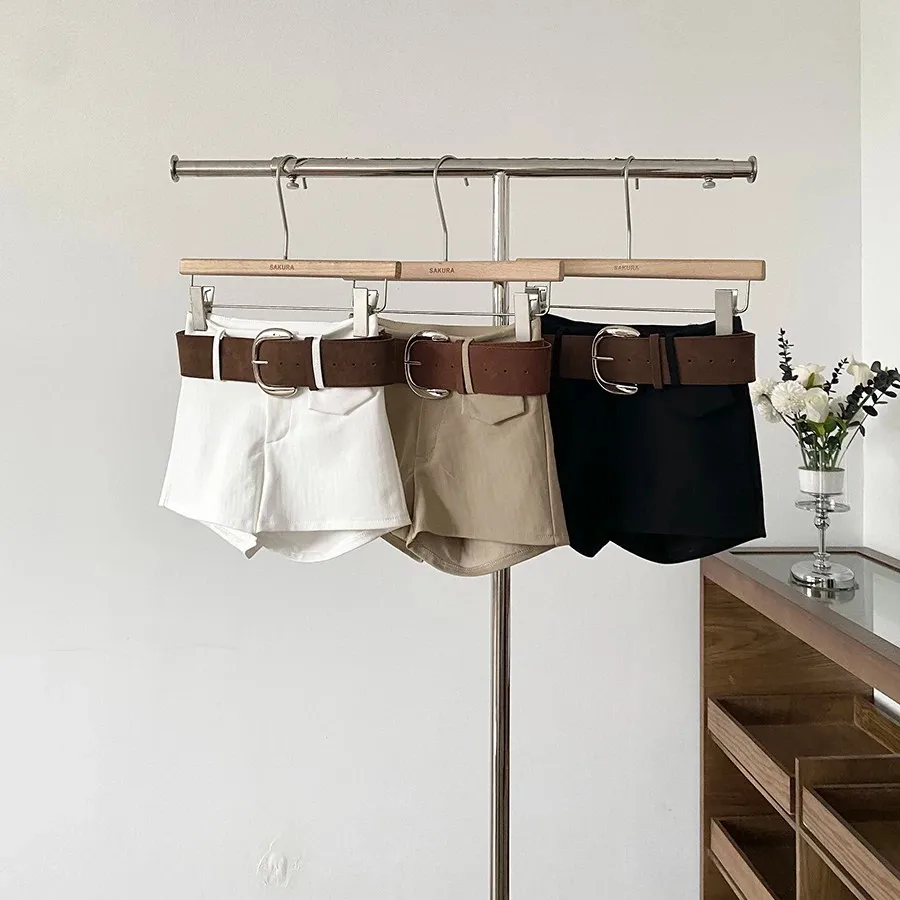 Retro High-Waist Bodycon Shorts Spicy Girl Style Tight-Fitting Butt-Hugging Hot Pants Casual Straight Leg Pants for Women