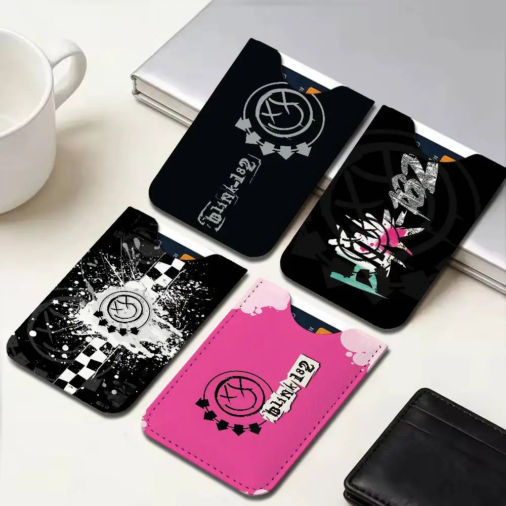 Popular Music Rock B-Blink 182 BAND New Leather Card Small Retro Cowhide Coin Purse Men/Women Luxury Card Holder