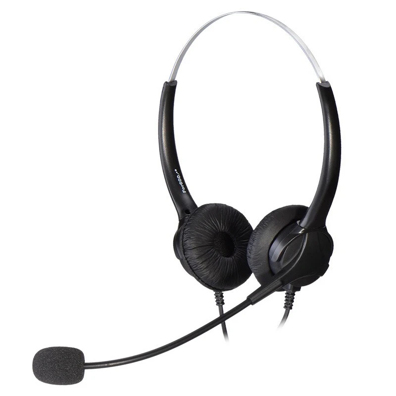 

FOR600D Headset Binaural Headset Call Center Headset Dual Jack + Volume Adjustment B5.1
