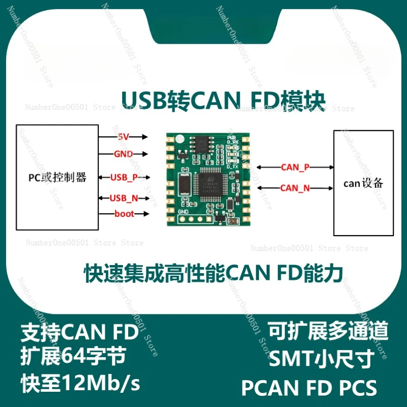 USB to CAN FD module PCAN FD linux socket can serial port to CAN FD