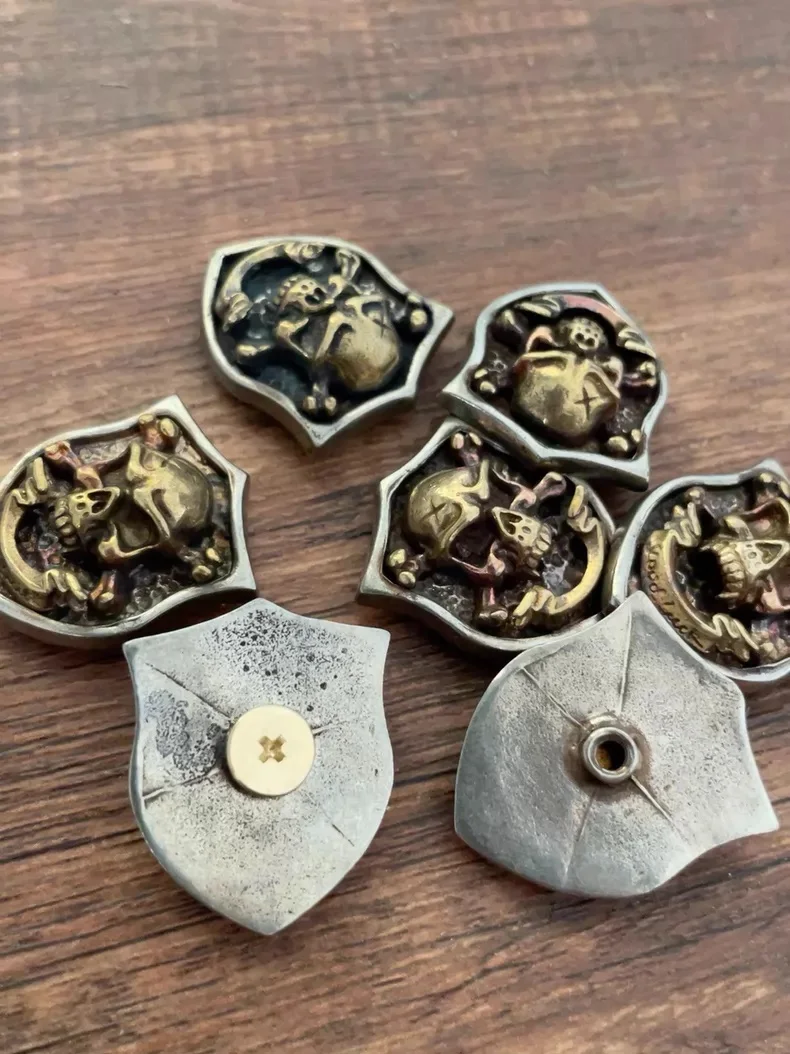 1 Piece Brass Skull Wallet Snap Button with Screw, Watch Strap Buckle Accessories
