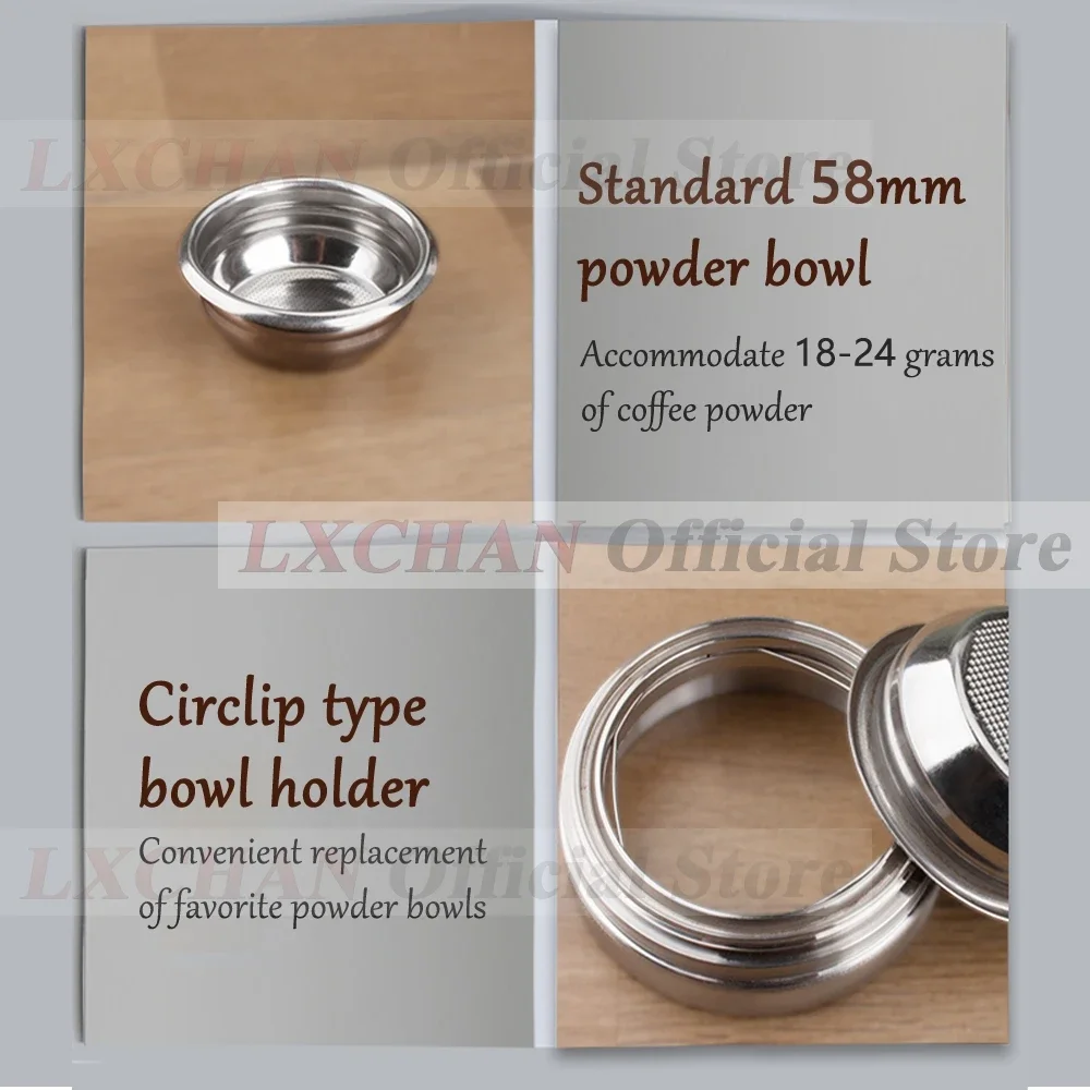 Hui PEC-Machine à Café Expresso Pneumatique, Machine à Expresso Portable en Acier Inoxydable avec Support pour la Maison et le Camping, 58mm