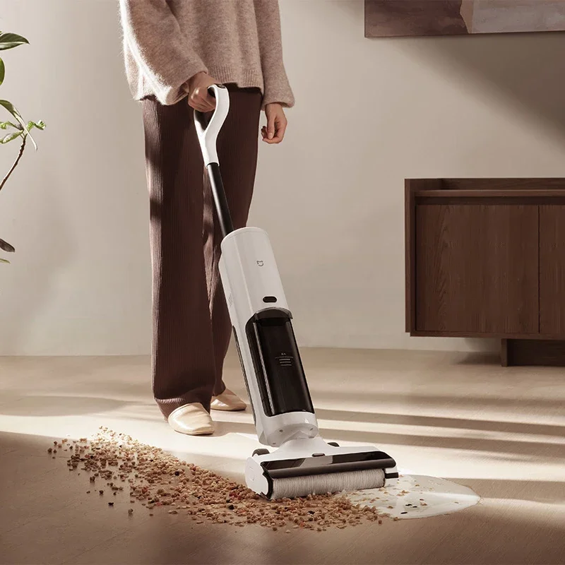 XIAOMI MIJIA Wireless Floor Washer 2C Antibacteri Wet And Dry Vacuum Cleaners Self Cleaning Crawler Roller Brush Washing Mopping