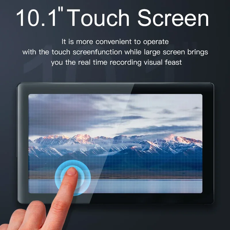 

10,1-дюймовый сенсорный видеорегистратор с 360-градусным обзором, 4-канальный, FHD 1080P X4, камера для автомобиля, передняя, левая, правая и задняя, для легковых и грузовых автомобилей