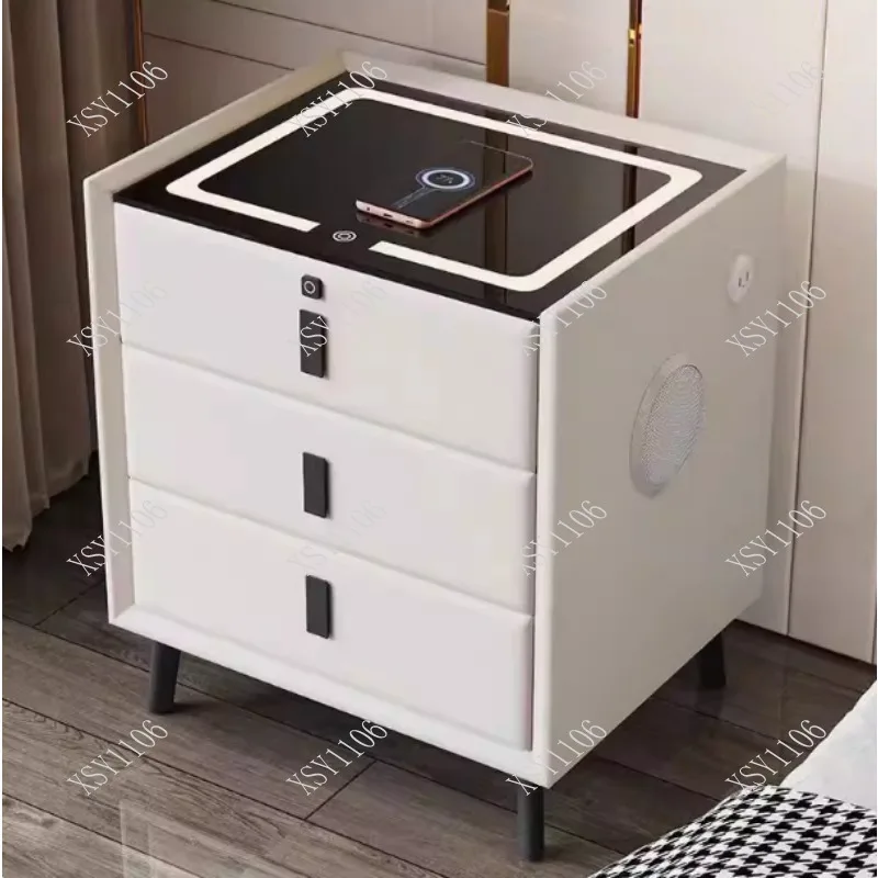 Multifunctional Smart Bedside Table Modern Design Wireless Charging USB Port Bluetooth Speaker