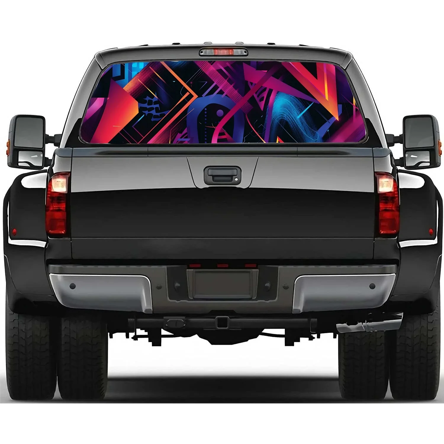 

Наклейка на заднее окно автомобиля в динамическом стиле комиксов, подходит для пикапа, грузовика, автомобиля, универсальная прозрачная перфорированная виниловая наклейка на заднее окно