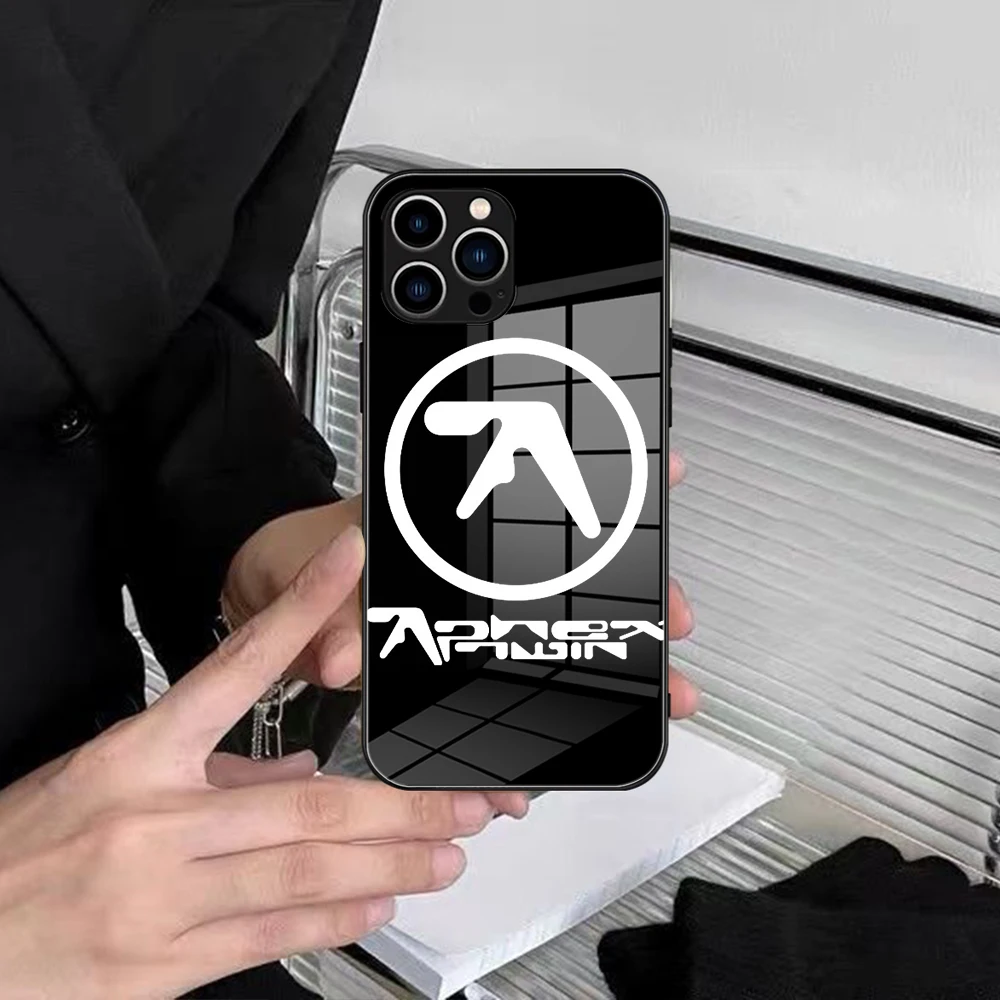 For Iphone 14 Aphex Twin - Aphex Twin Symbol Twirl Spiral Phone Case Glass for IPhone 13 14 12 11Pro XR XS MAX Glass Covers