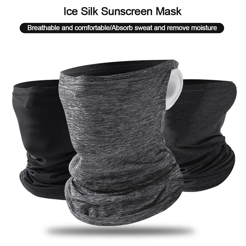 New Ice Silk Sunscreen Neck Tube Scarf Unisex Face Cover Scarf Neck Protection Ourdoor Cycling Camping Running Face Mask Scarf