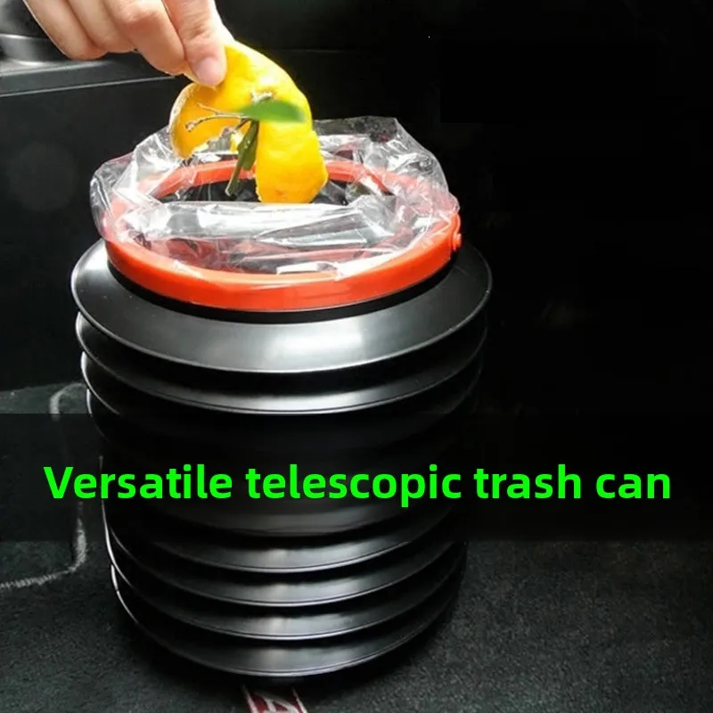Collapsible Car Trash Bin Multi-functional Vehicle Storage Bucket, Portable Car Umbrella Holder for Auto Interior Organizer
