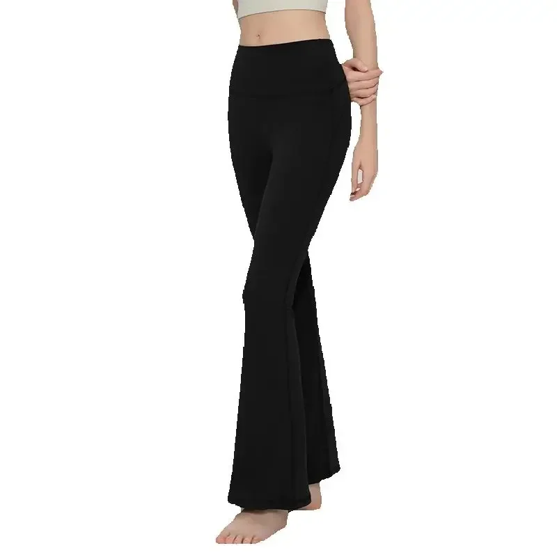 2025 New Women High Waist Elastic Flared Leggings Slimming Yoga Sports Comfort Breathable Running Pilates Outdoor Casual Pants