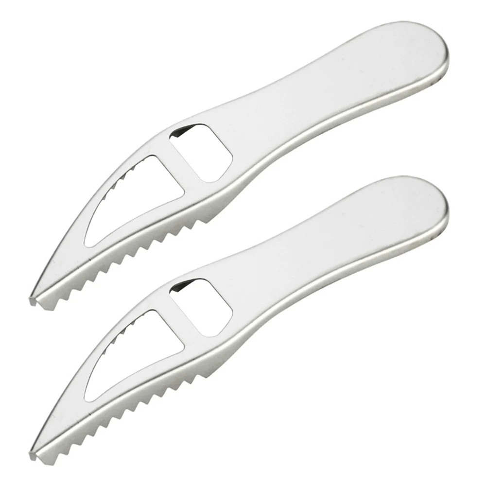 

2 pcs Stainless Steel Fish Scale Scraper 304 Double Row Teeth Design Kitchen Gadgets Seafood Tool For Home Restaurant Use Fish