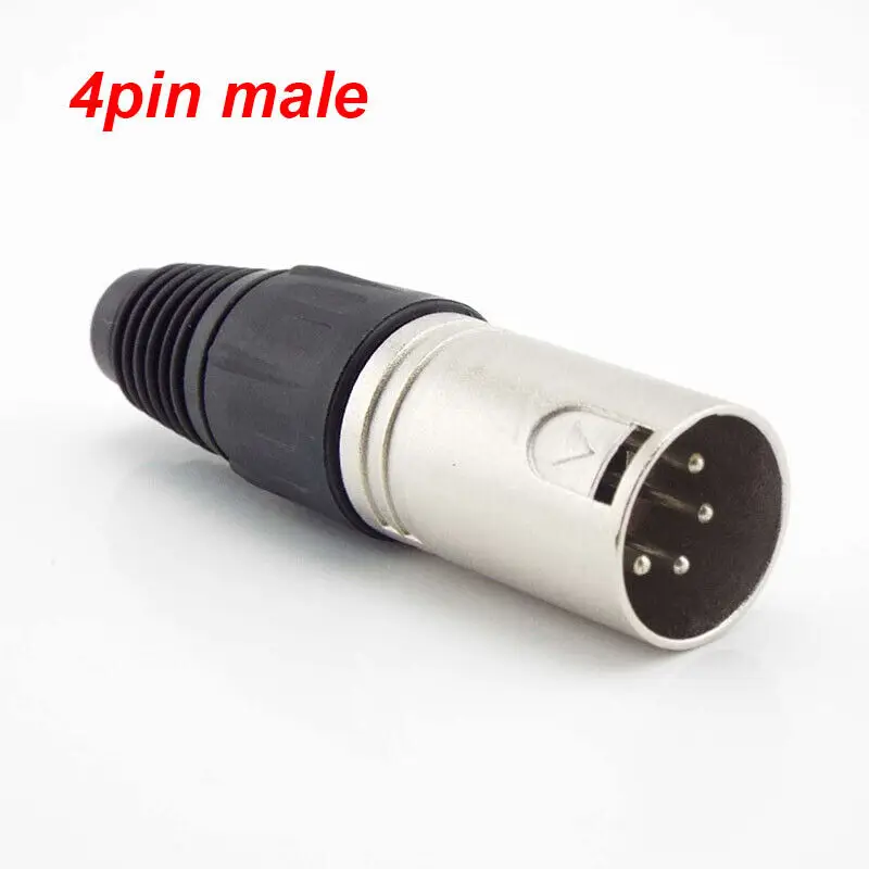 3 Pin 4 pin XLR Audio Cable Connector MIC Male Plug / Female Jack Professional for cable Microphone Wire  power adapter