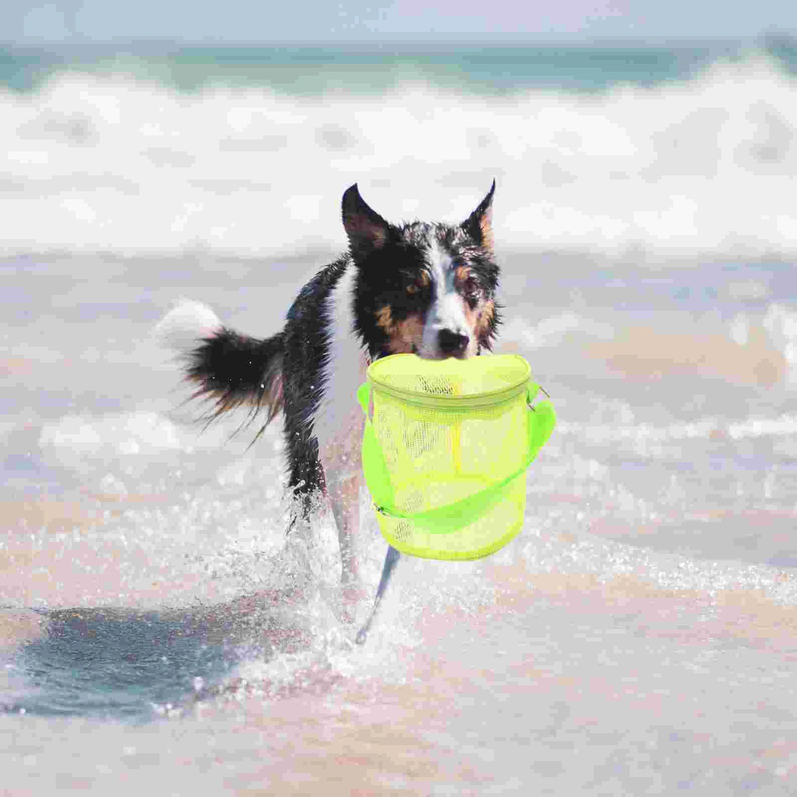 Bolsa de almacenamiento de playa de gran capacidad para niños, juguete de arena, cubo tridimensional de malla para niños