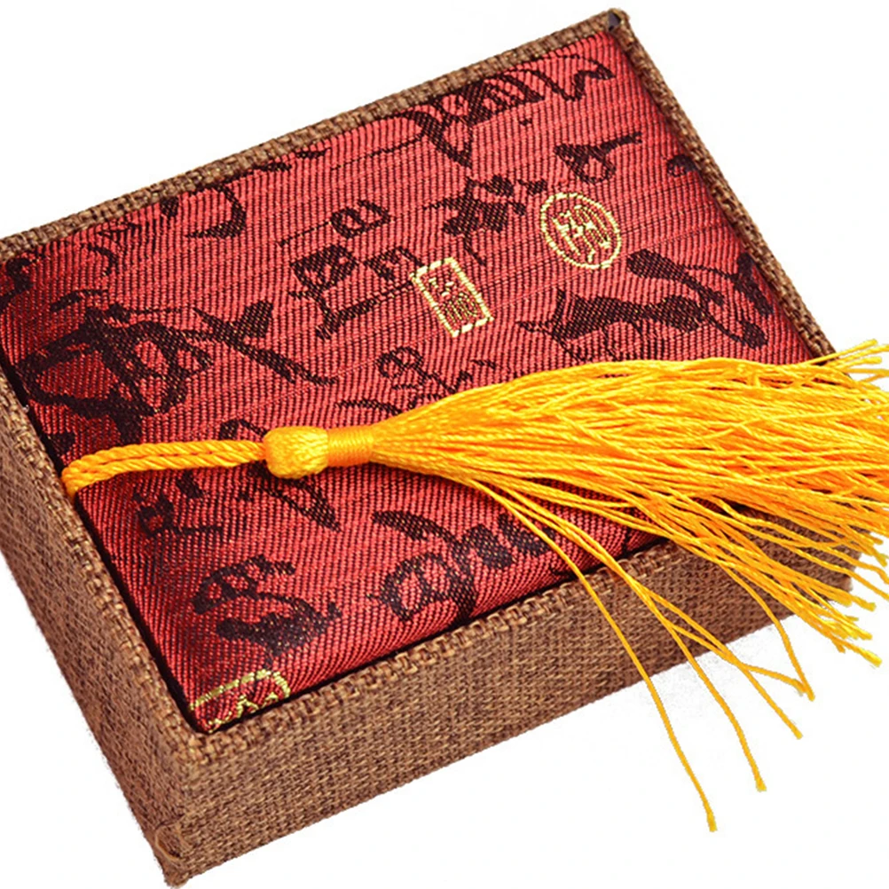 

3pcs Jewelry Gift Set Chinese Style Necklace Bracelet Box Silk Storage Tassel Holder Retro Design Elegant Boxes For Birthday