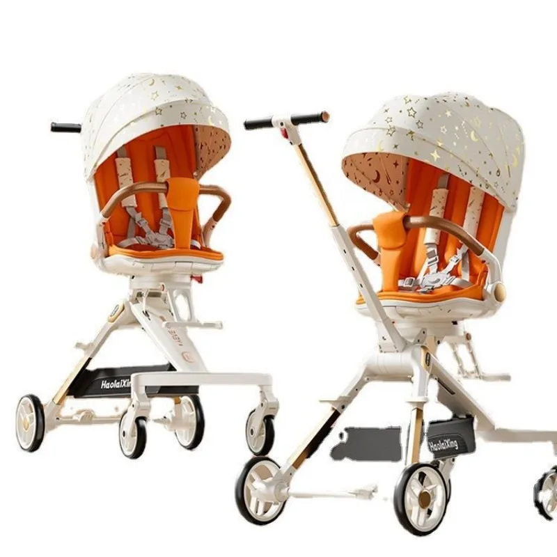 The new 0-3-year-old baby-walking artifact can be folded lightly and can sit on a high-view stroller.