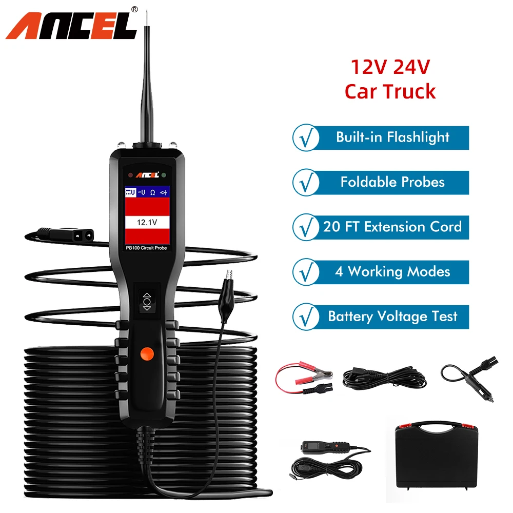 

Ancel PB100 Car Circuit Tester Power Circuit Probe Kit Electrical System Diagnostic Tool Automotive Mechanical Workshop Tools