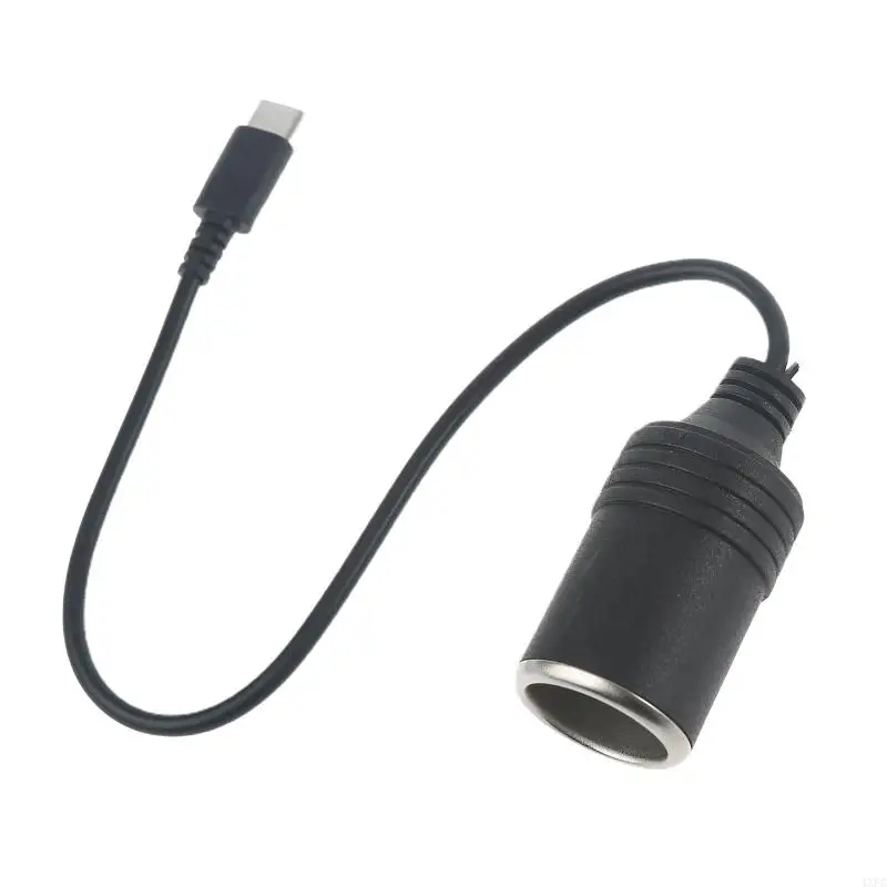 Usb c pd para 12v 60w tomada de isqueiro de carro conversor fêmea cabo adaptador para carro aspirador de pó