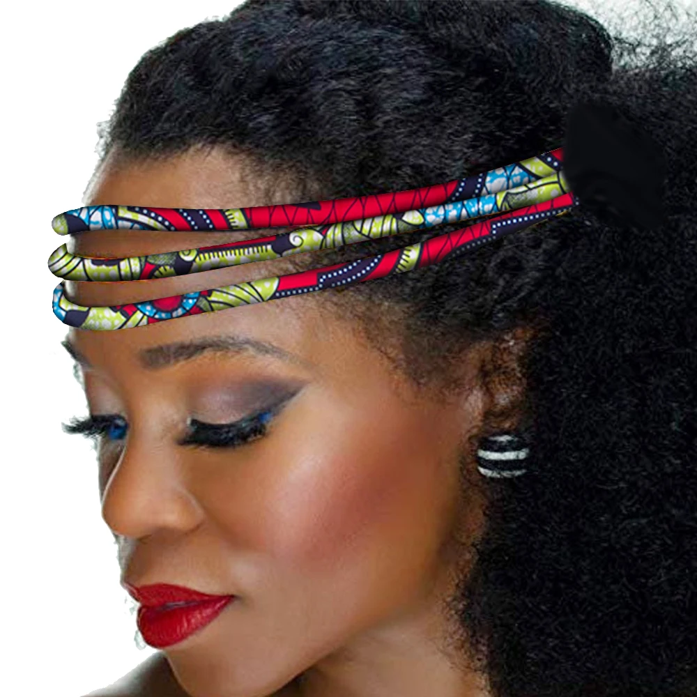 African Wax Print Headband Colorful Kente 3 Strand Vibrant Afrocentric Headband Headwrap Handmade Accessory WYB599