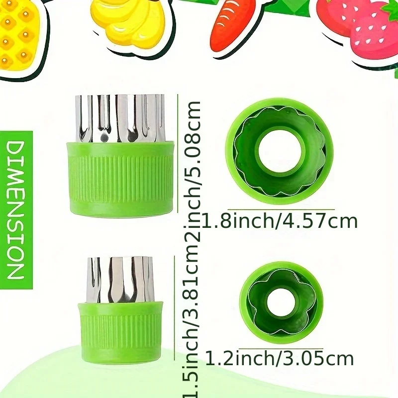 9PCS/Stainless steel Cookie and Vegetable Cutting Set - Mini fruit and cookie embossing molds for children's baking image 5