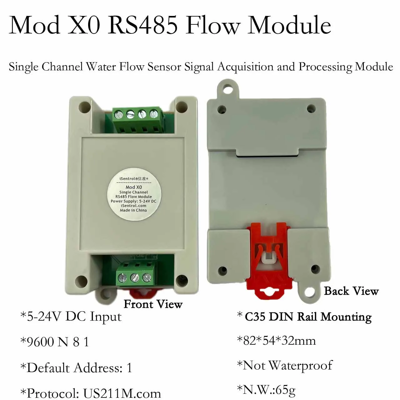 RS485 Mod X0 Pulse Frequency Collection and Processing Module of Hall Flow Sensor Signal Modbus RUT Communication Protocol