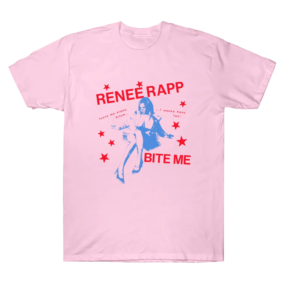 Pink Tour Tee Reneé Rapp Geschenk für Frau und Mann, Unisex-T-Shirts, bequeme Baumwolle, O-Ausschnitt, kurze Ärmel, ästhetische, lässige Oberteile – Detail 5