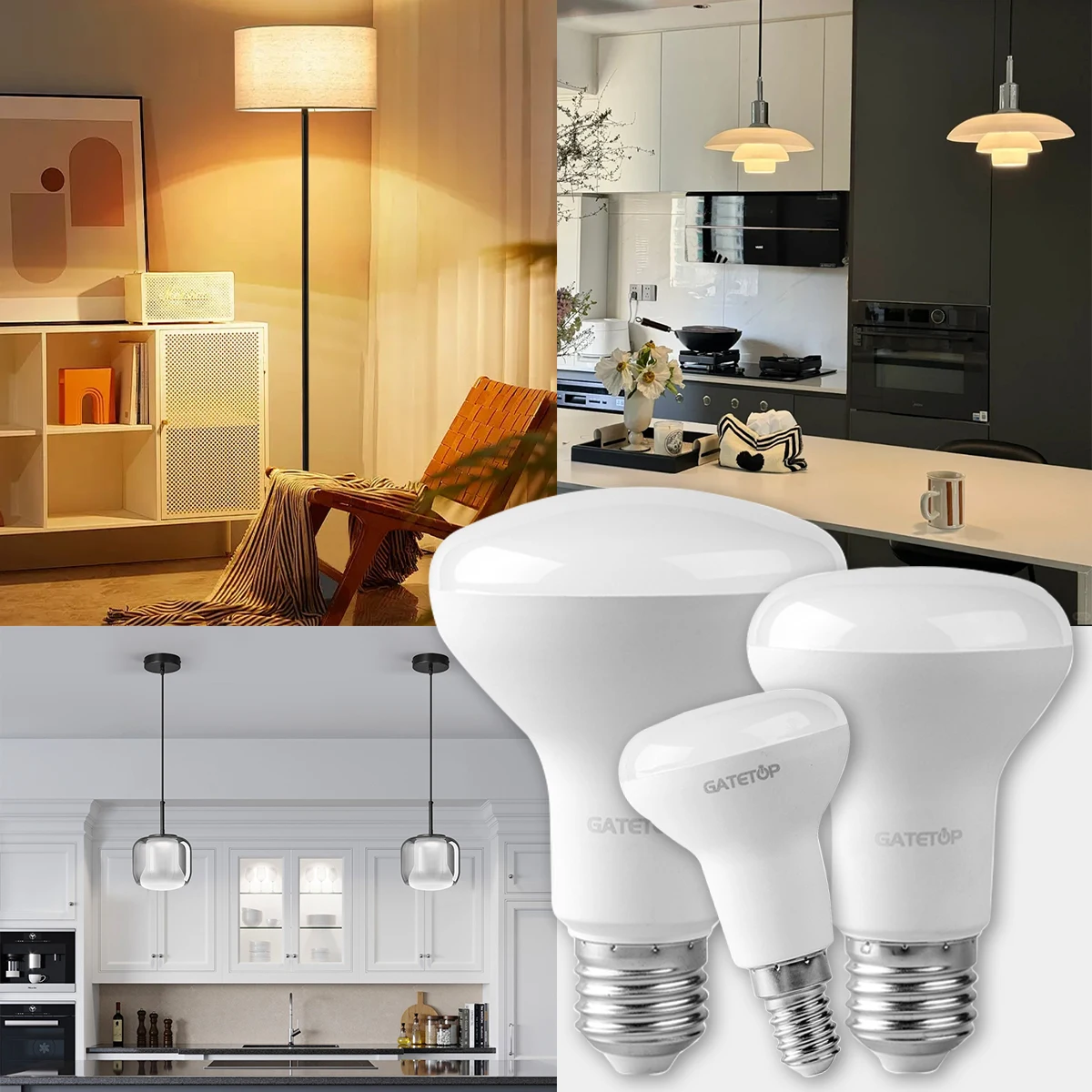 1-10Pack E14 E27 R Bulb bathroom light R50 R63 R80 6W 10W 12W Hight Lumen 3000K 4000K 6000K Natural light for bathroom home