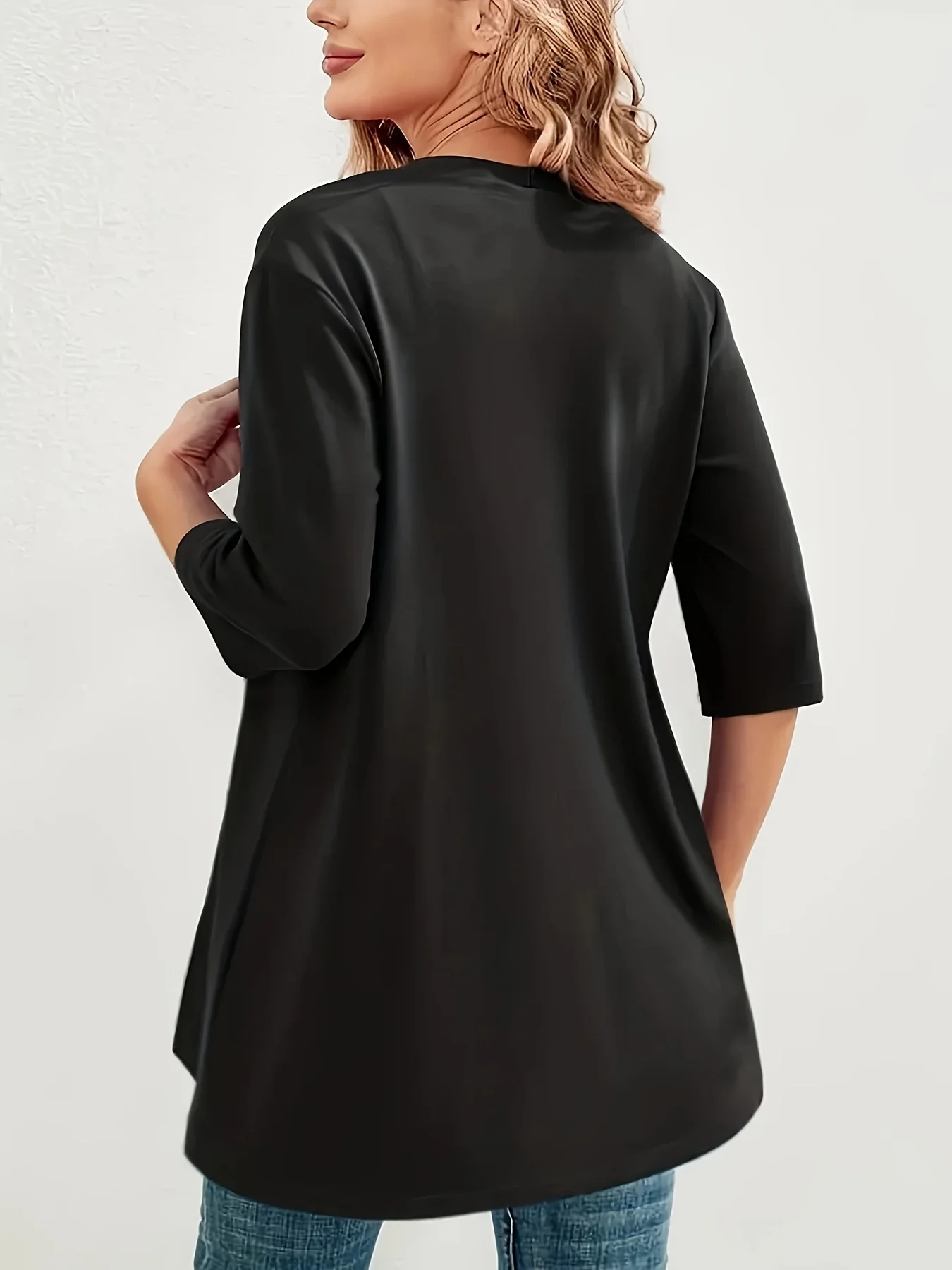 Europe, America, Autumn and Winter Explosions Elegant Women's Plus Size Half Sleeve Medium and Long Light Elastic Cardigan Women