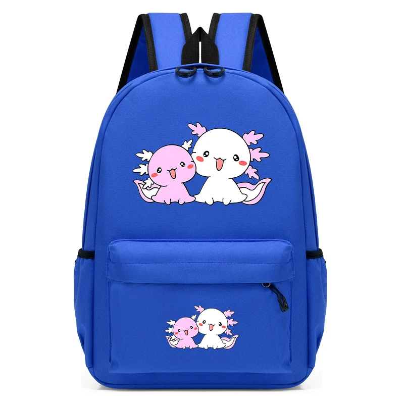 Cute Axolotl Cartoon escola sacos para crianças, jardim de infância mochila, Bookbag para meninas, criança sacolas, novo