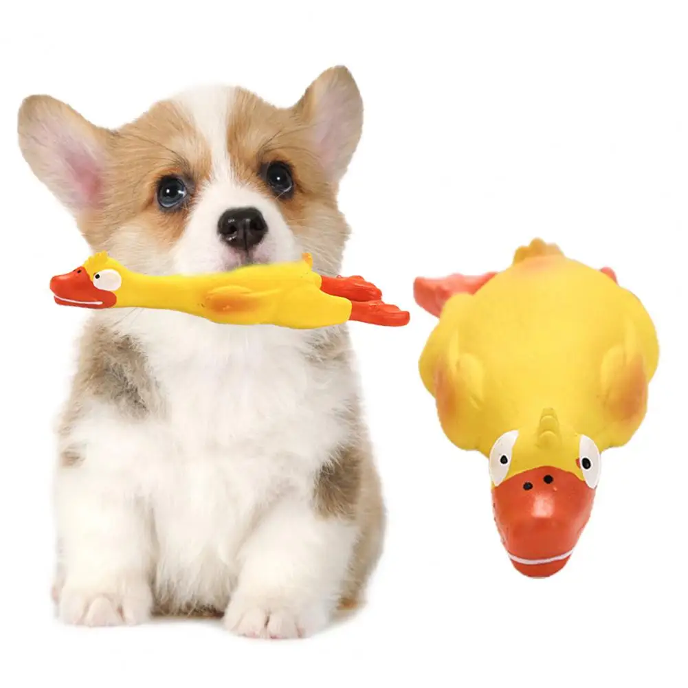 Squeaky Dog Toy Boredom Teeth Cleaning Chewing Play Cute Duck Design Pet Dog Toy