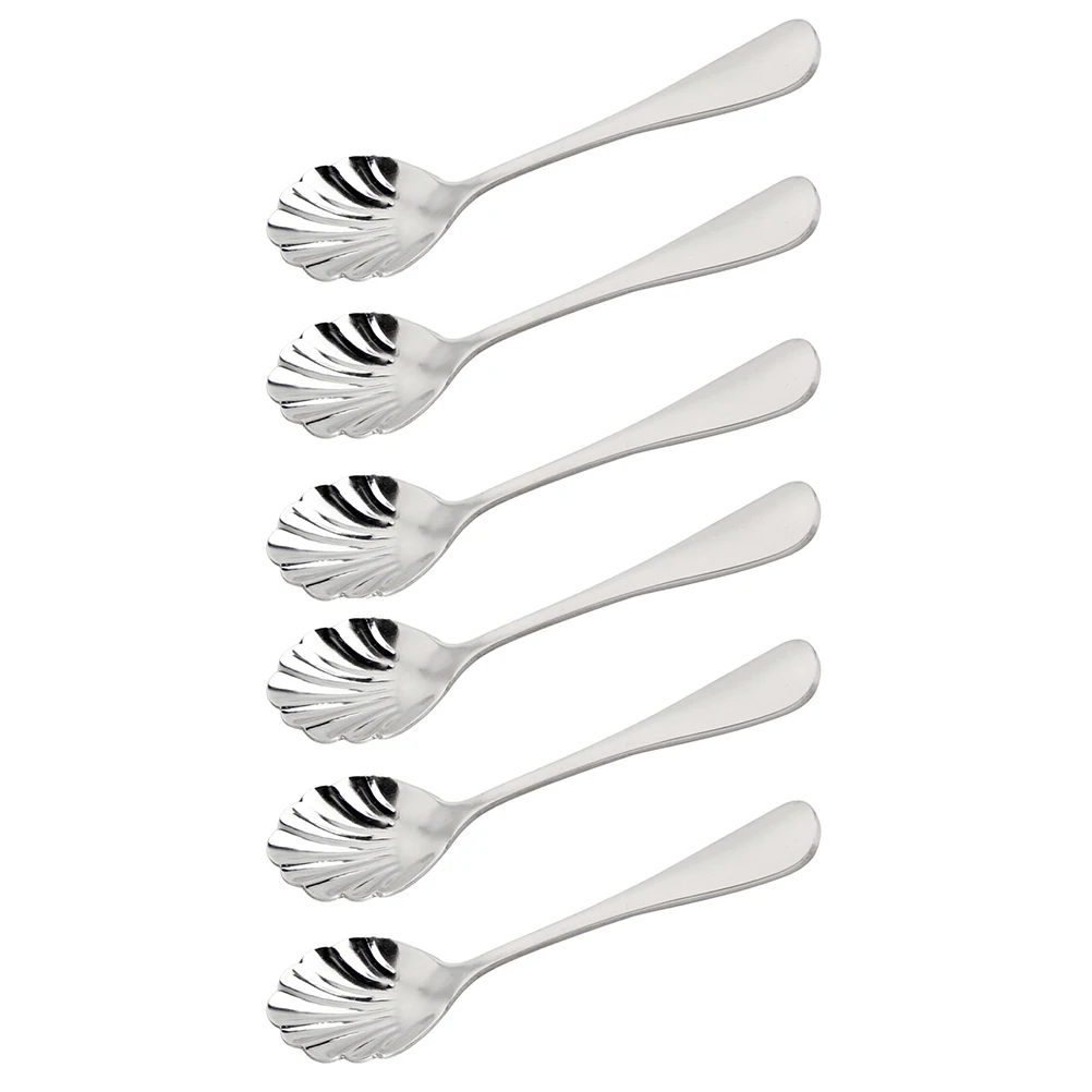 

6pcs Spoon Stainless Steel Creative Mixing Soup Cake Dessert Stainless Spoon Kitchen Cutlery Affordable
